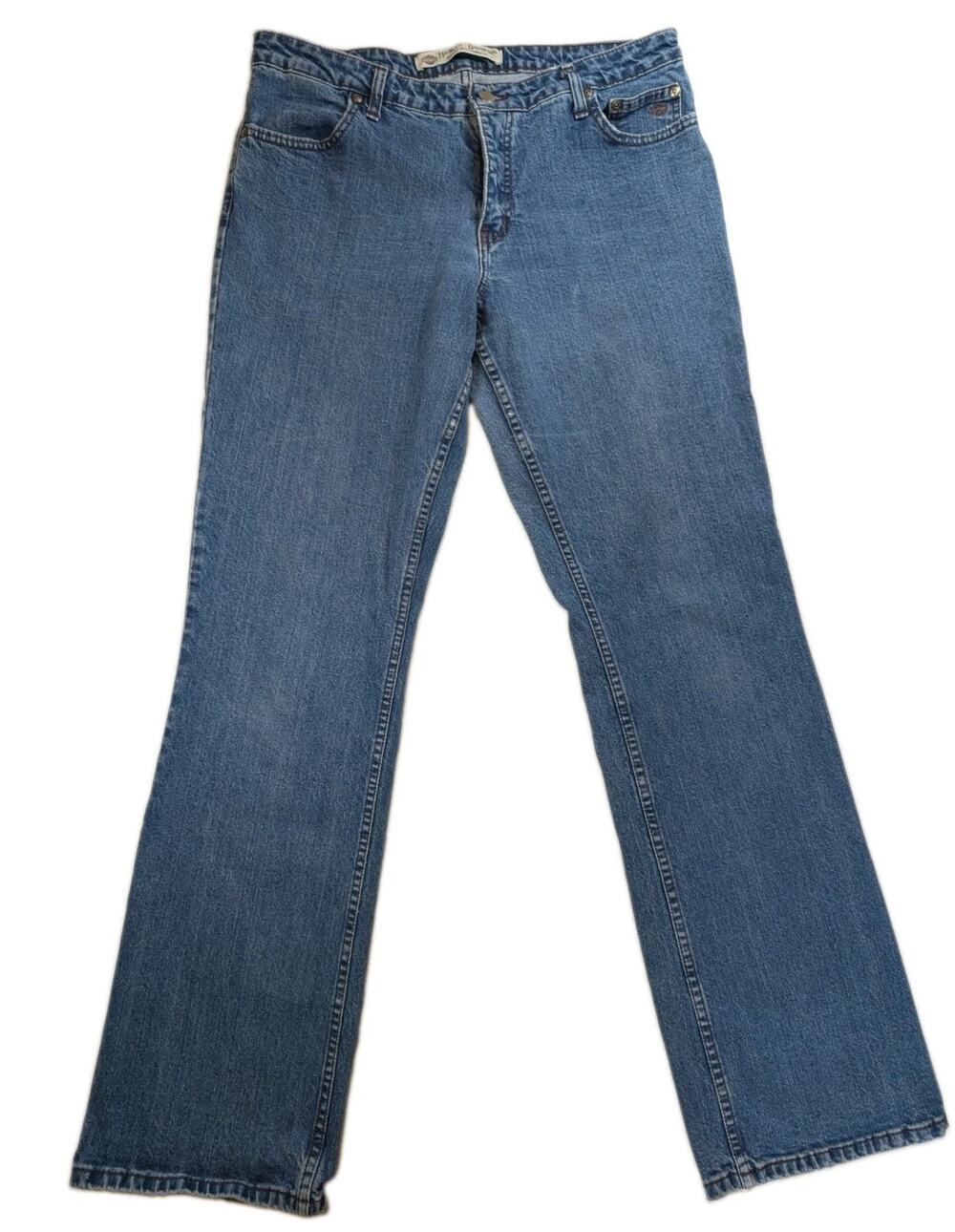 Harley Davidson Women’s Jeans 14L Bootcut Long Y2K Biker Medium Wash Denim